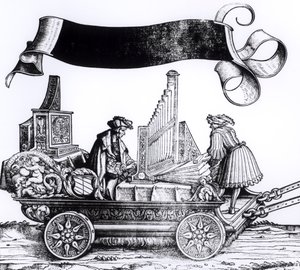音楽の馬車、マクシミリアンの凱旋行列、1516-18年 作： Hans Burgkmair